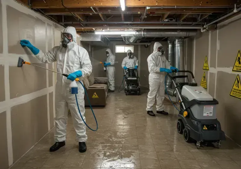 Basement Moisture Removal and Structural Drying process in Mountain House, CA